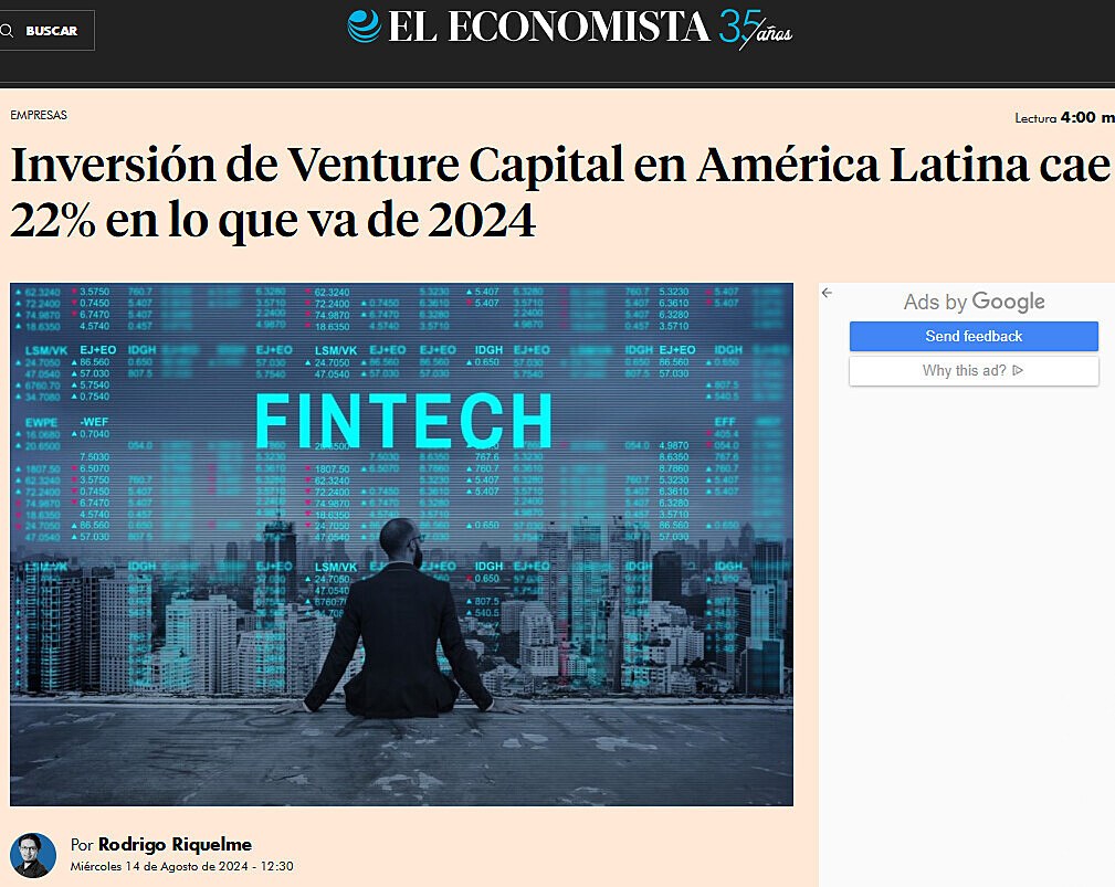 Inversin de Venture Capital en Amrica Latina cae 22% en lo que va de 2024